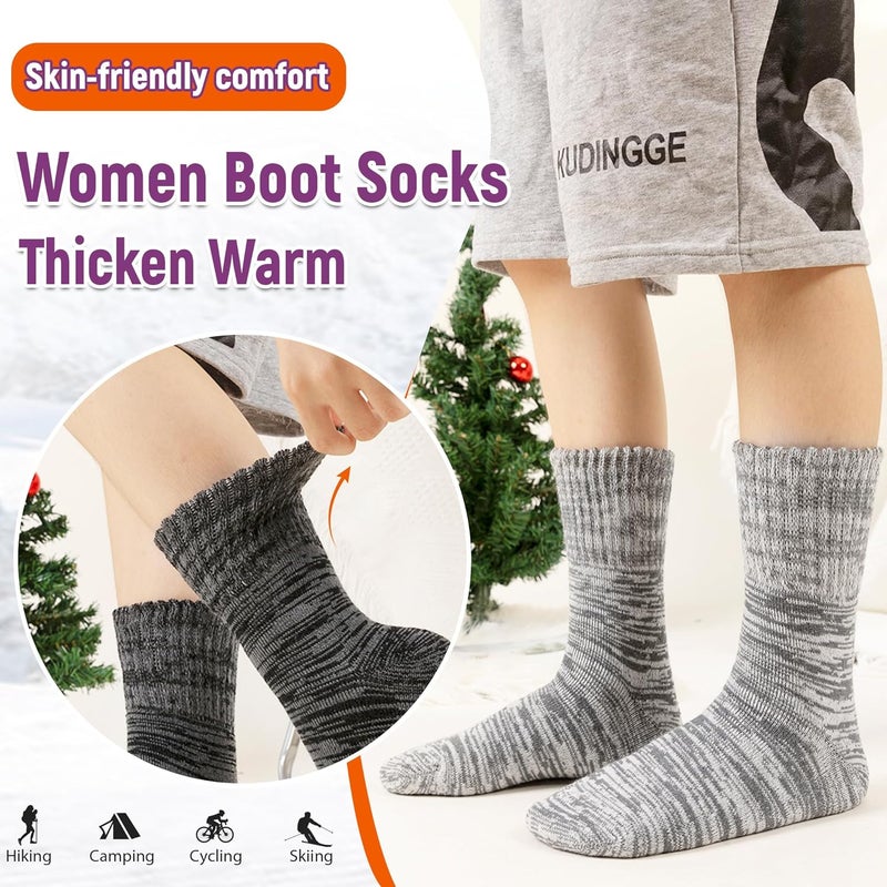 AMENLAN Store Women Heated Socks Ski Winter Thermal Hiking Snowboarding Thick Boot Insulated Socks 3 Pairs - Image 3
